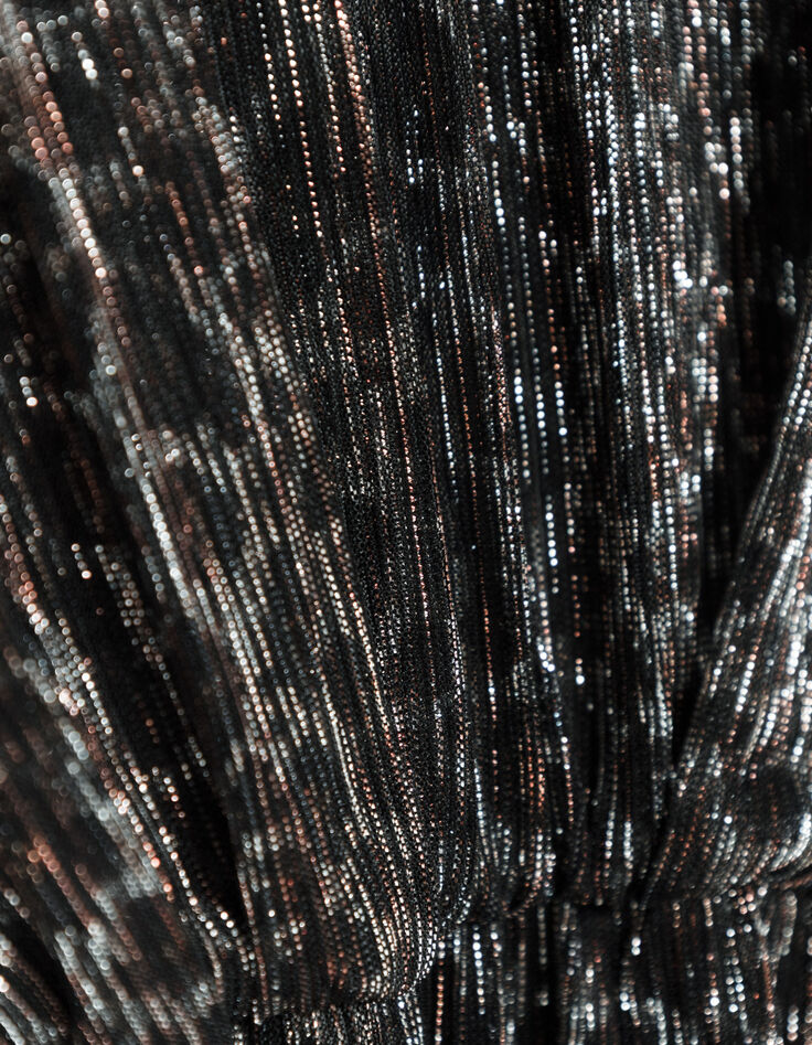 Vestido de punto lurex negro Mujer-7