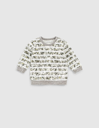 Sweatshirt mit Blätterprint und Streifen für Babyjungen  - IKKS