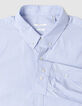 Blaues Bio-Baumwollhemd gestreift Slim Fit-5