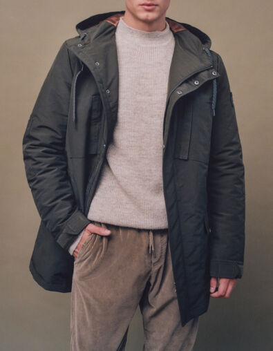 Parka kaki multipoches intérieur matelassé Homme - IKKS