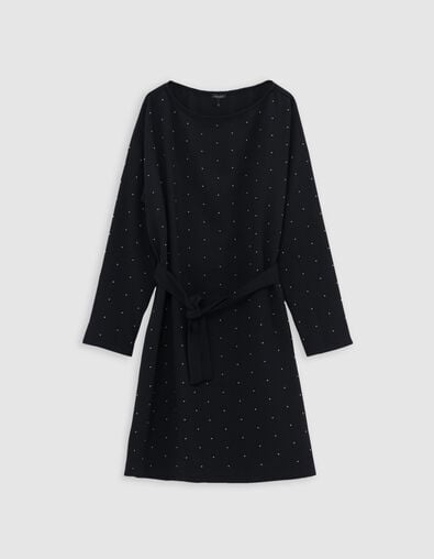 Short black dress with stud decoration - IKKS