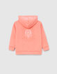 Boys’ neon orange cardigan, embossed checkerboard on back-3