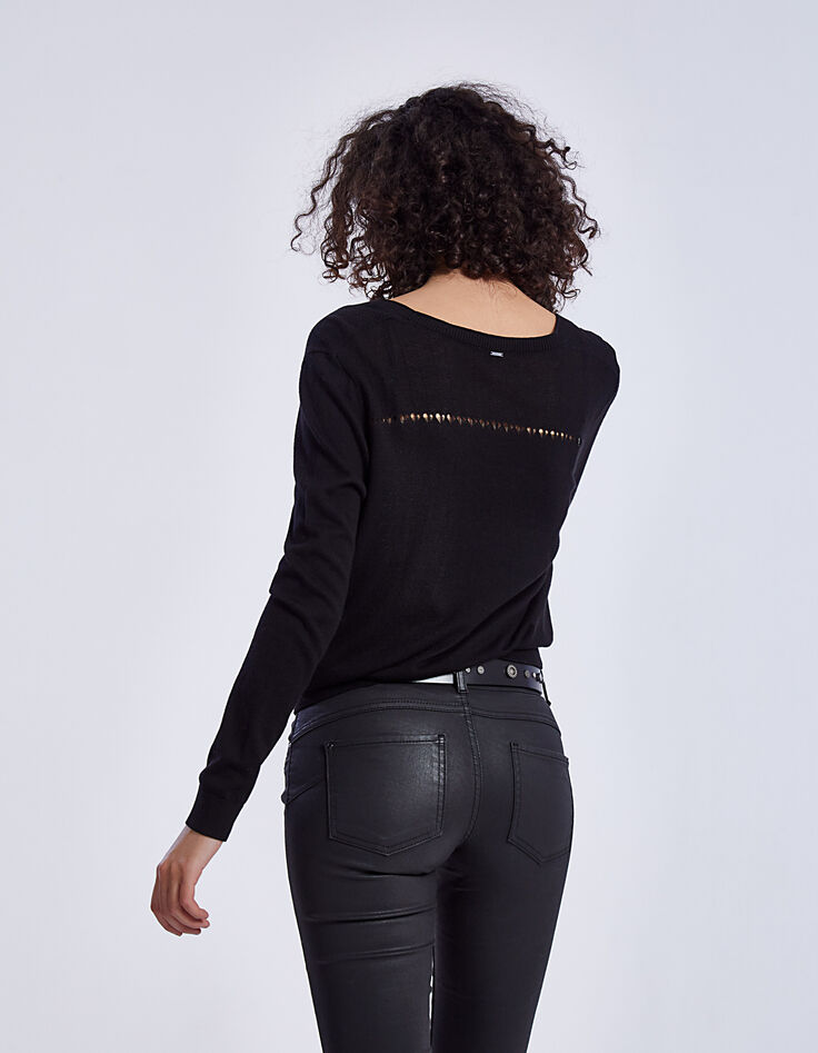 Cardigan court noir femme-3 Cardigan court noir femme-3