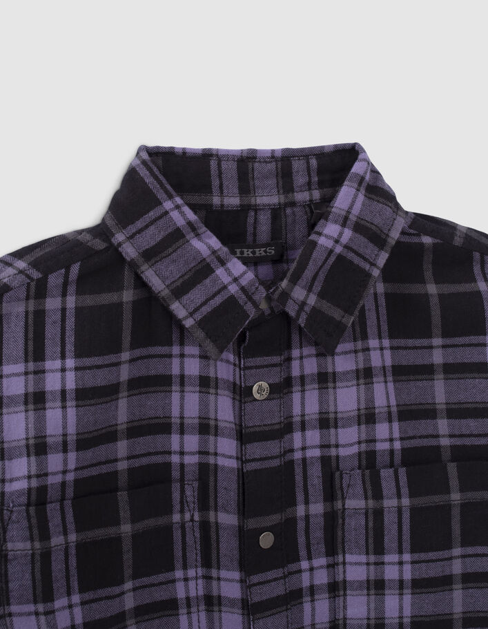 Boys’ purple check mix shirt-4