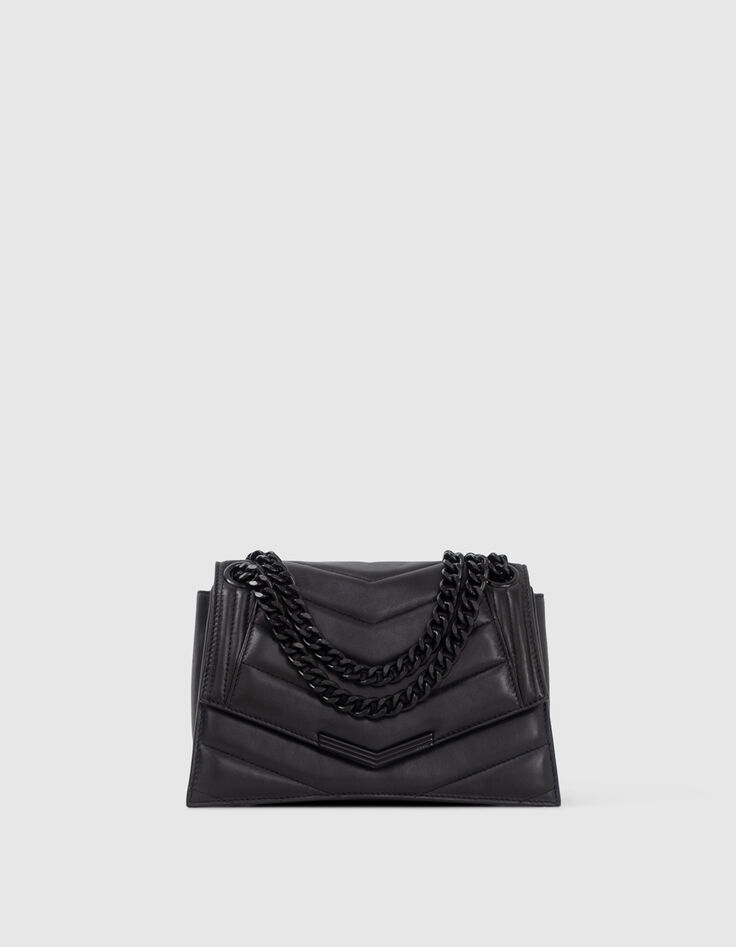 Sac THE 1 Timeless noir cuir matelassé Taille M Femme-1