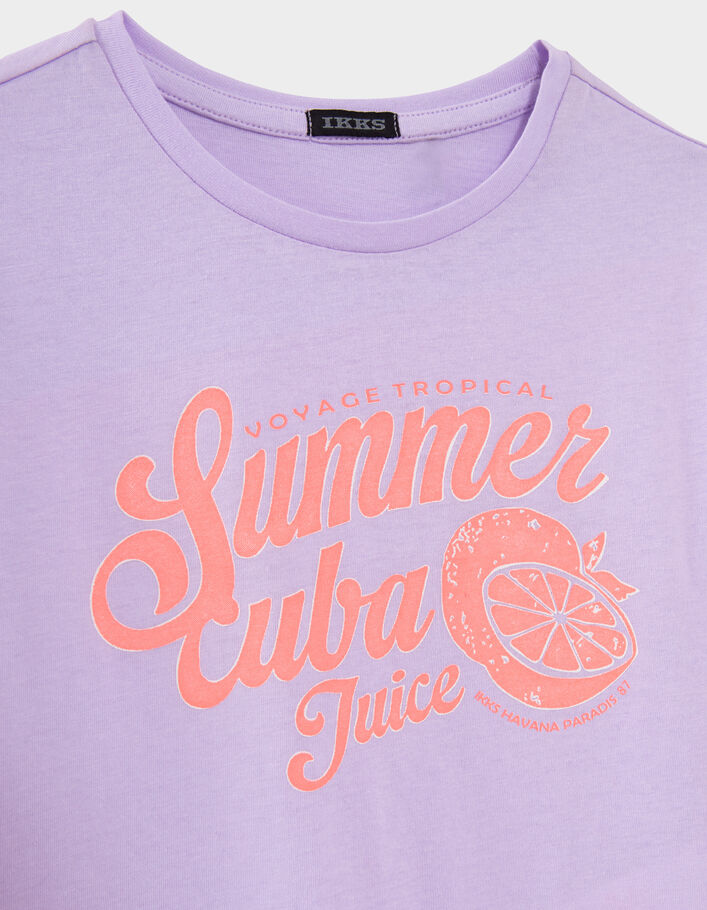T-shirt lilas message et fruits fluo fille - IKKS
