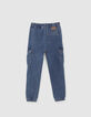 Blaue EASY BATTLE-Jungenjogginghose aus Jeansstoff-3