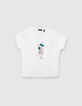 Cremewei&szlig;es M&auml;dchen-T-Shirt mit Eiswaffelblume-1