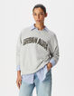 Sweat gris broderies message Femme-2