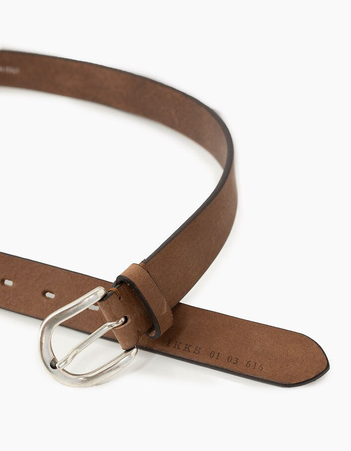 Men’s mink nubuck leather belt - IKKS