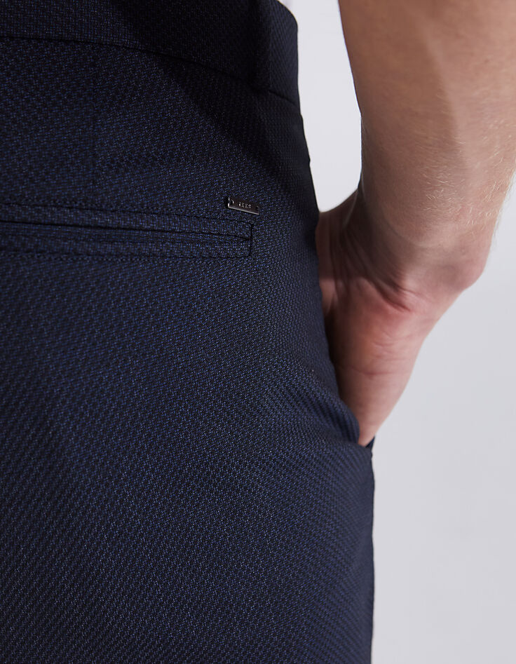 Pantal&oacute;n de traje SLIM azul oscuro falso liso Hombre-4