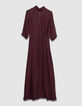 Women’s burgundy high neck long dress-6