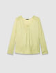 Blouse verte fluide détails smocks Femme-6
