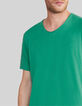 Men’s petrol organic cotton Essential V-neck T-shirt-3