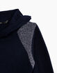 Robe-pull navy tricot à capuche fille-2