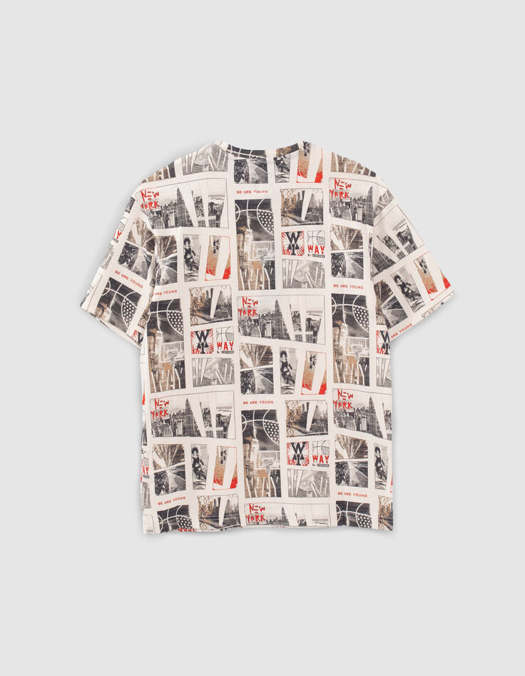 Boys’ ecru basketball and NYC photos T-shirt-3