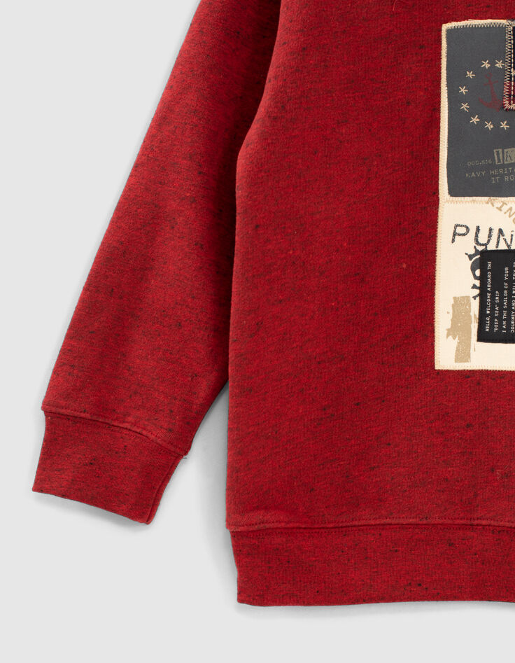 Boys’ red flag patchwork hoodie-4