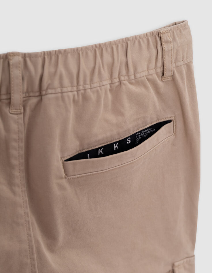 Beige JOGGER-Hose für Jungen mit elastischem Bund-8