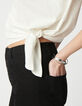 Tee-shirt blanc coton bio à nouer statue ailée Femme-5