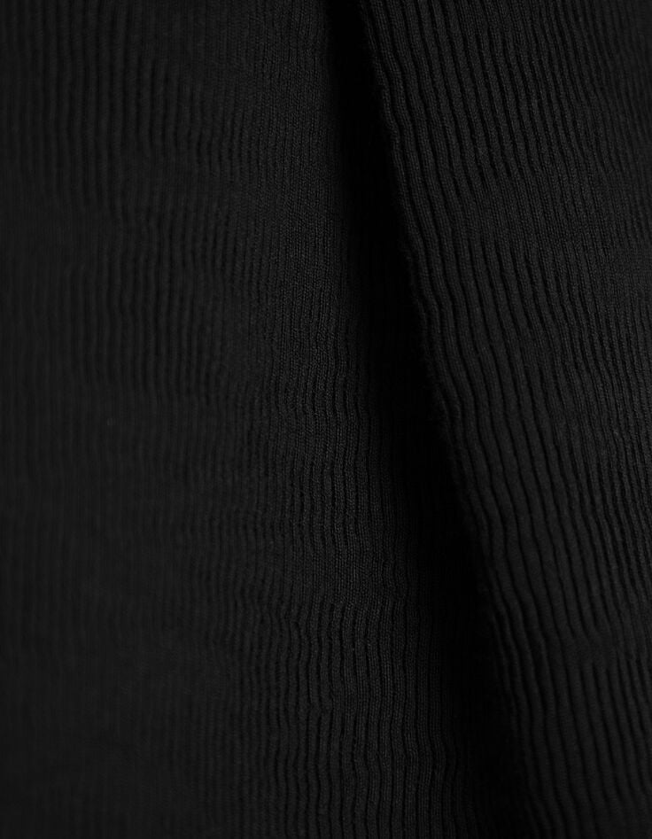 Bermudashorts schwarzer Plisseestoff Herren-9