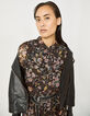 Voile babydoll-jurk metallic bloemenprint op zwart-6