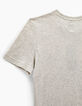 Kittgrau meliertes Jungen-T-Shirt mit Surfbrett-Flagge -5