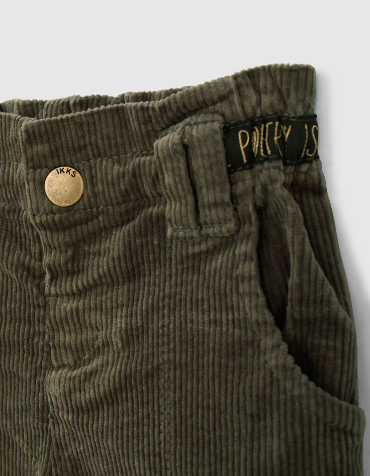 Pantalón de pana caqui para bebé niña-5