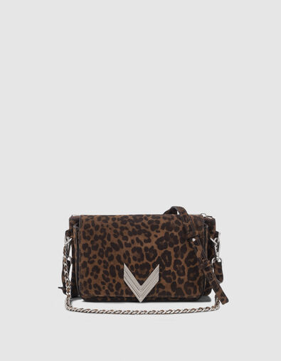 Women’s camel leopard motif suede 111 MEATPACKING bag - IKKS
