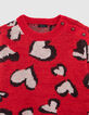 Jersey rojo medio jacquard corazones mini me niña-3
