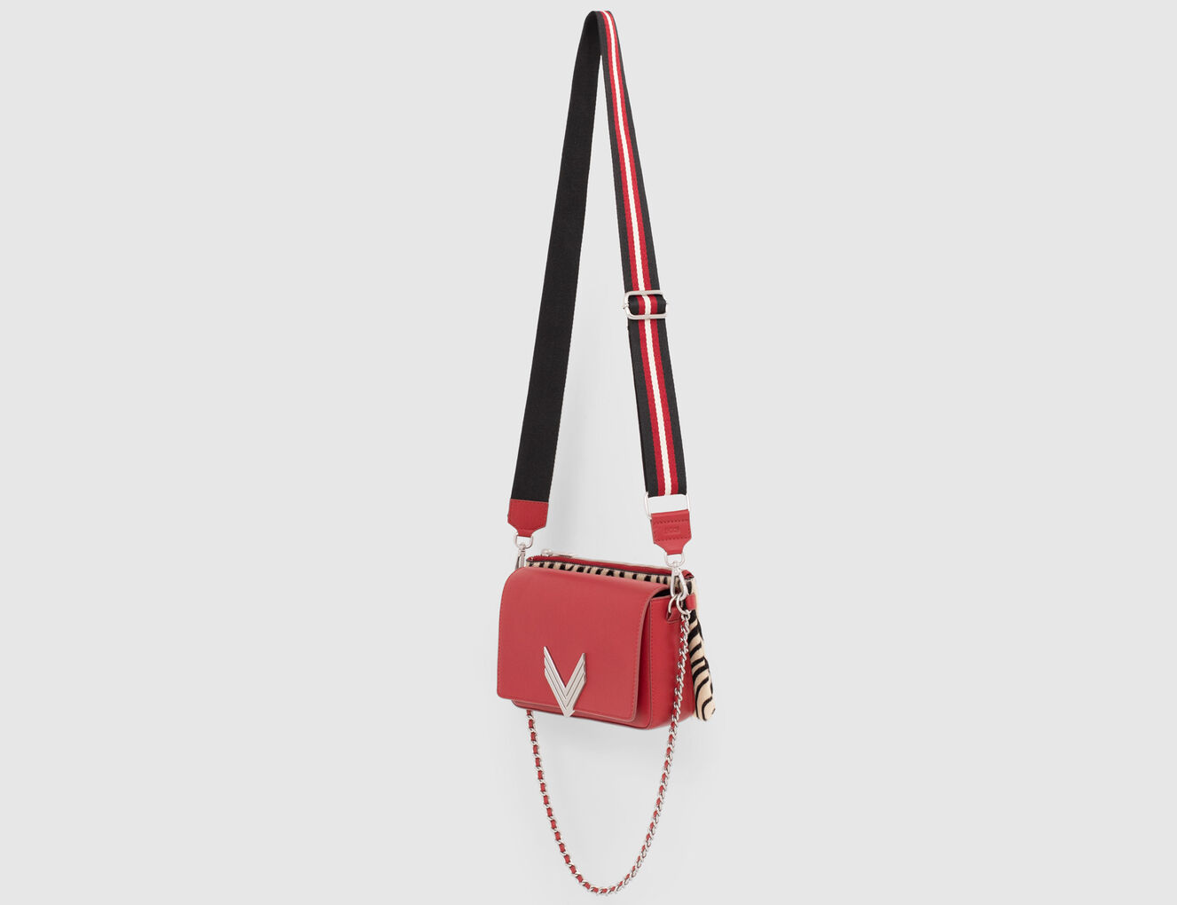 Le 111 Scarlett cuir d'agneau rouge et cuir de vachette pony z&egrave;bre femme - IKKS-3
