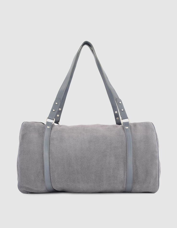 Blaugraue Bowlingtasche aus Wildleder Gr&ouml;&szlig;e L-3