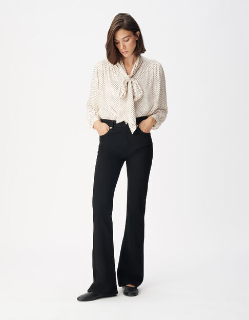 Jean flare noir taille haute Jodie Femme - IKKS