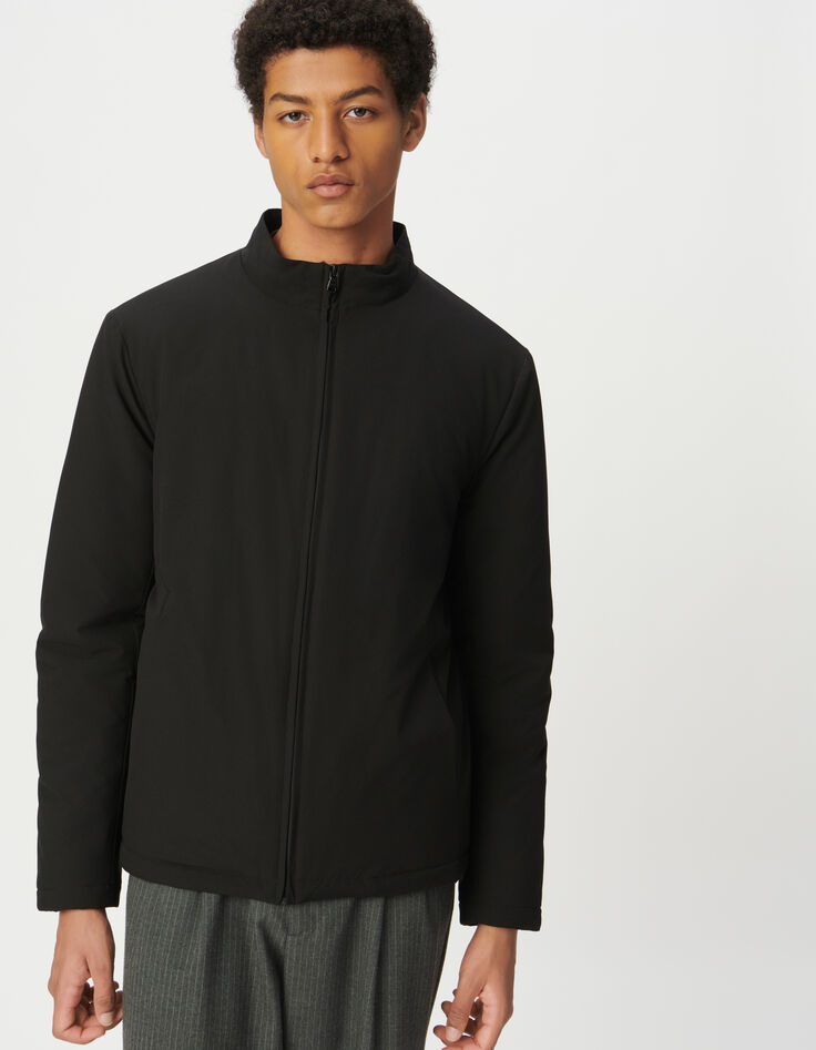 Sous-doudoune noire col montant Homme-5