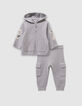 Ensemble cardigan et pantalon gris tricot bébé garçon-8