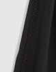 Robe chemise noire recyclée détail guipure Femme-5