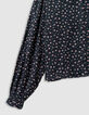 Zwarte blouse print miniroosjes meisjes-7