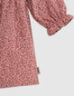 Rosa Kleid Biowolle Blümchen faux-uni Baby Mädchen-6