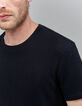 Herren-T-Shirt schwarz Bio-Baumwolle Jacquardmuster-4