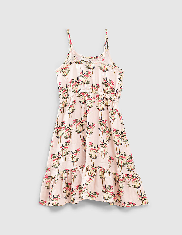 Girls’ pale pink palm-tree print dress - IKKS