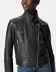 Schwarze Bikerjacke aus Leder f&uuml;r Damen-4