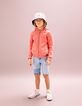 Cárdigan coral estampado efecto sello mangas chico-6