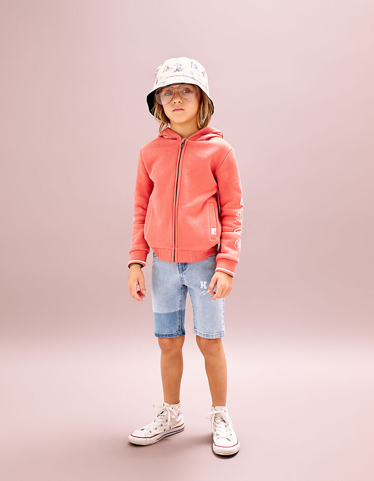 Cárdigan coral estampado efecto sello mangas chico-6 Cárdigan coral estampado efecto sello mangas chico-6
