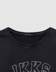 Tee-shirt manches courtes gris message-3