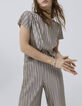 Goudkleurige cropped top plissé Dames-2