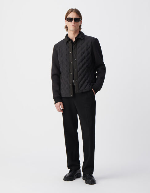 Sous-doudoune noire nylon bi-matière Homme - IKKS