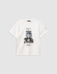 Ecru organic cotton tiger-lightning t-shirt for boy-1