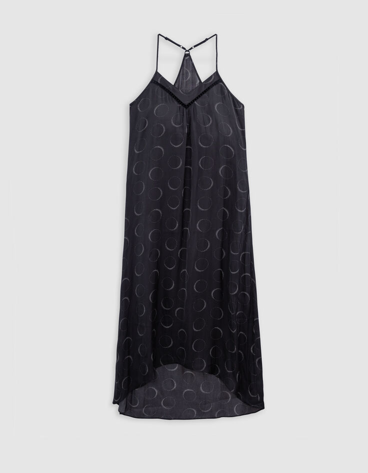 Mujer maxi vestido negro estampado eclipse-4