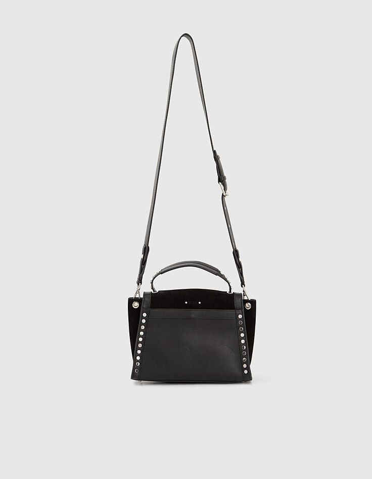 Sac The Driver Rock en mix cuir noir femme-2
