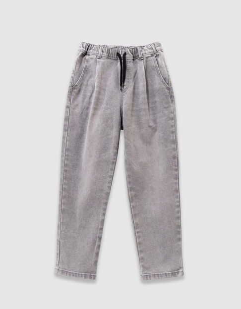 Boys’ grey loose jeans with elasticated waist - IKKS
