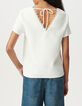 Ecru Lace-Trimmed Top-3
